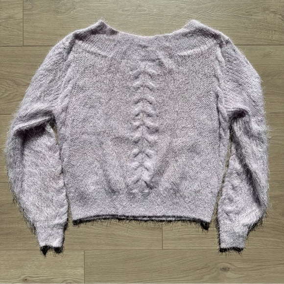 Amuse Society Miraflores Off the Shoulder Sweater in Lilac - Picture 7 of 7